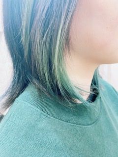 インナーカラー☆サワーグリーン